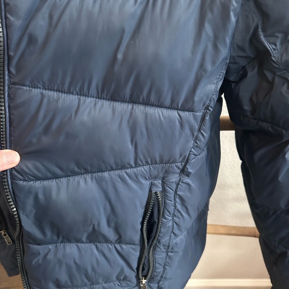 Youth Spyder Hooded Puffer Coat Navy Blue Large - Picture 4 of 5